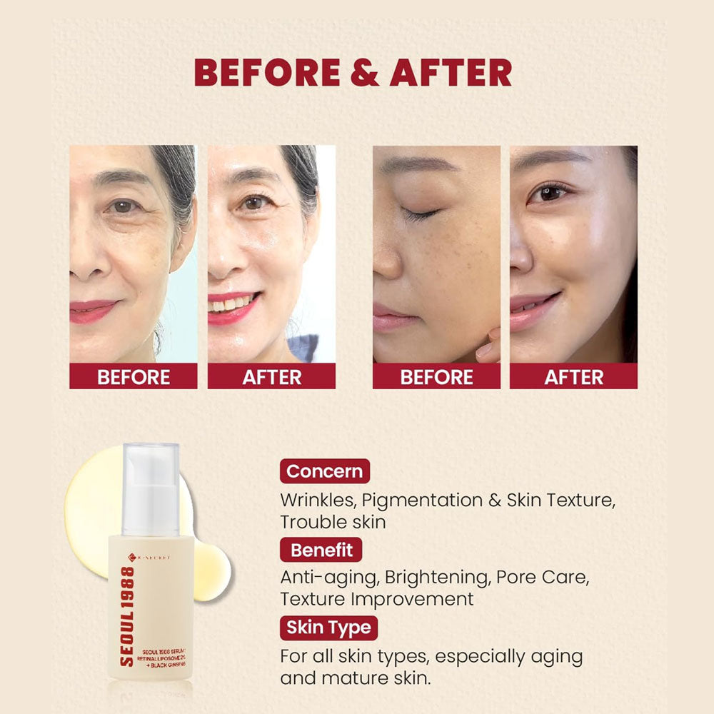 KSECRET SEOUL 1988 Serum : Retinal Liposome 2% + Black Ginseng 30ml